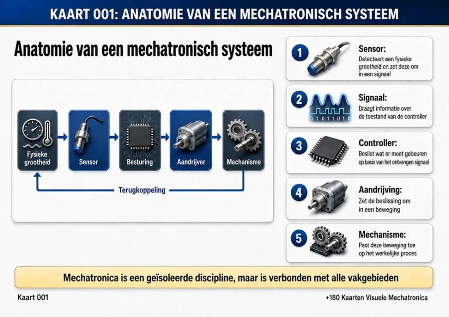 Kaart 001: anatomie van een mechatronisch systeem